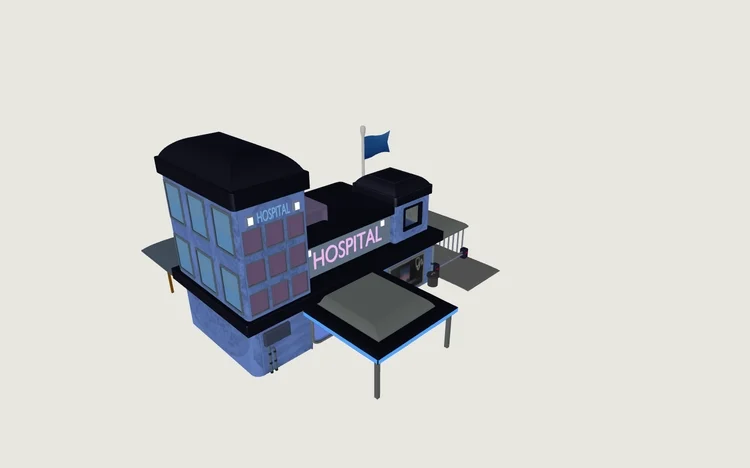 Future Sci Fi Hospital Low Poly