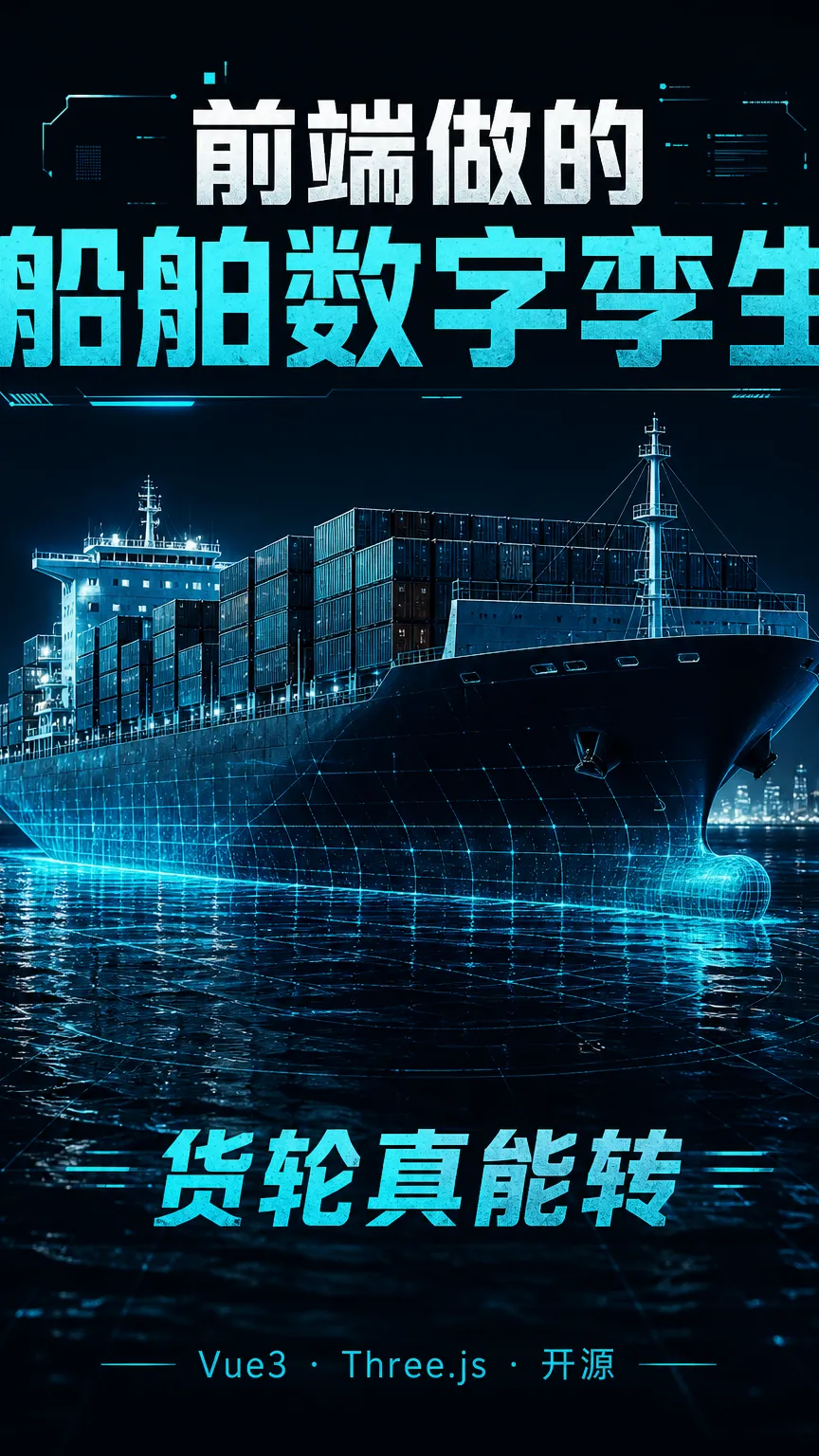 Vue3+Three.js 智慧船舶数字孪生大屏 截图 1