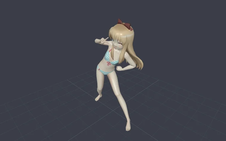 Anime Girl Wearing A Swimsuit