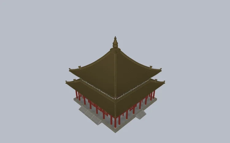 Model Of The Golden Temple Wan Fa Gui Yi Hall